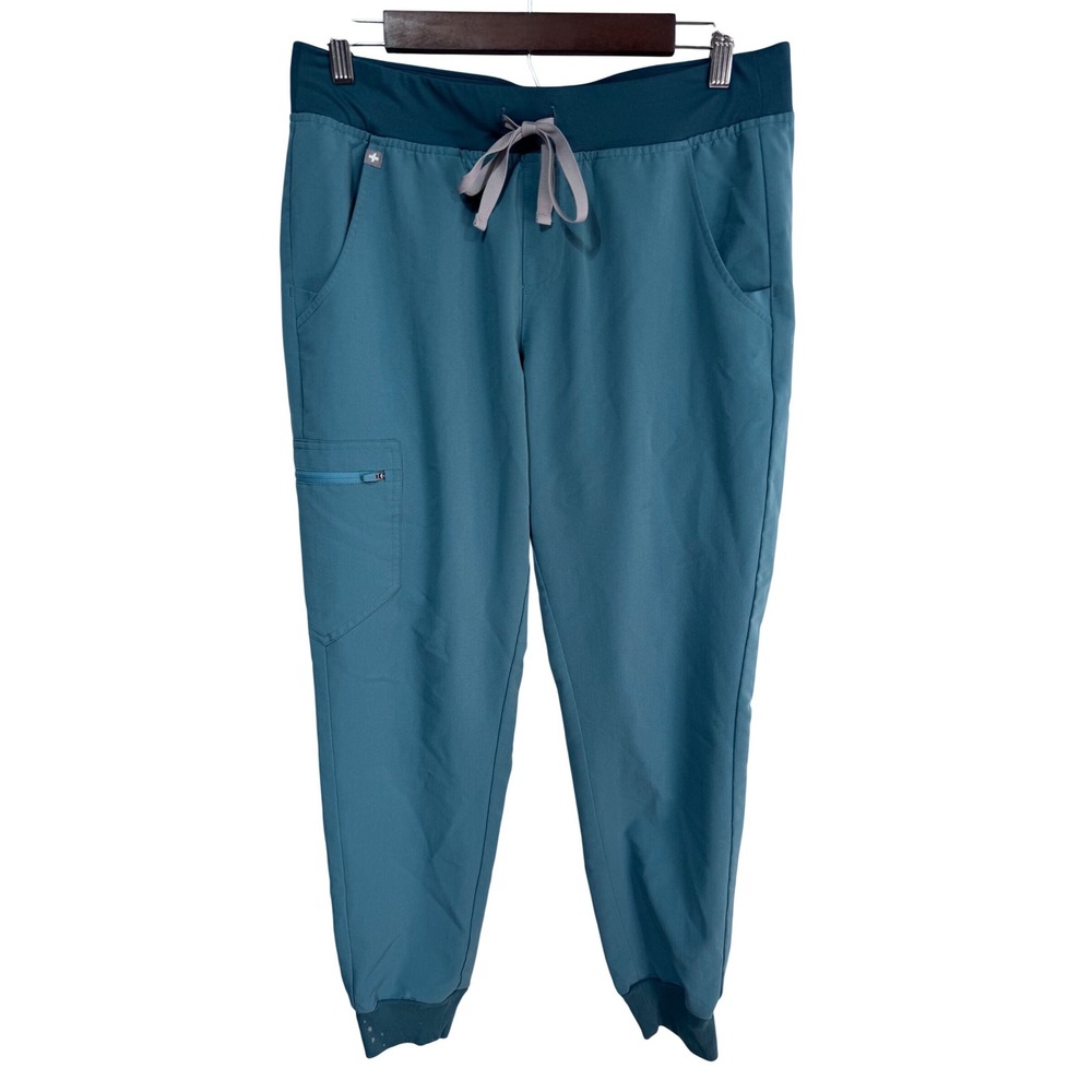Figs Medium Blue Zamora Jogger Scrub Pants Tech Collection Medical Athleisure